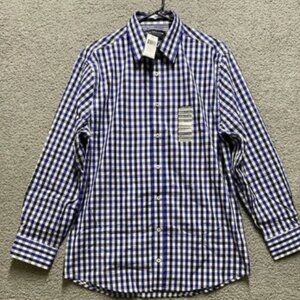 Nick Graham Button Up Shirt Mens M/M 15.5 32-33 Modern Fit Blue Long